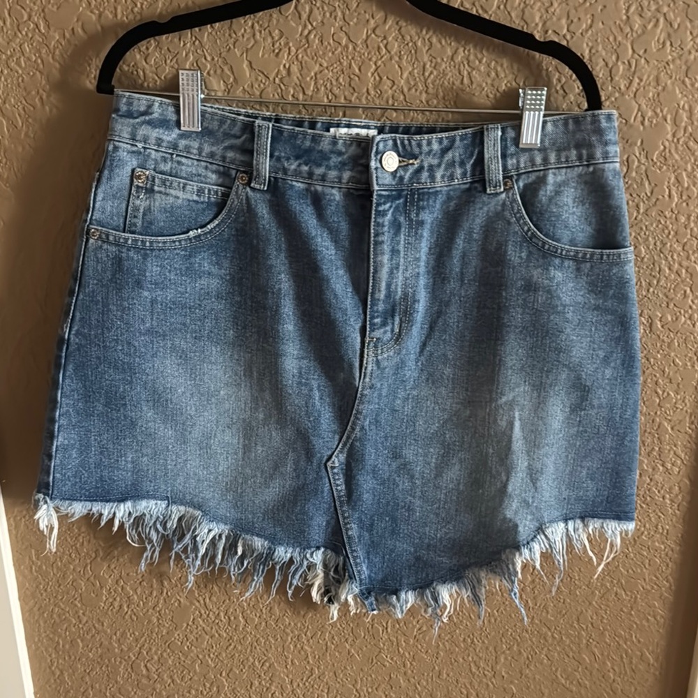 White Birch Blue Denim Mini Skirt